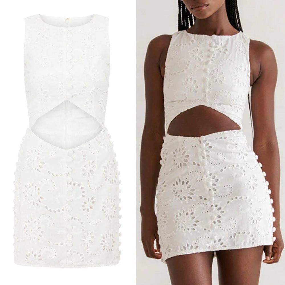 Elegant White Cutout Mini Dress